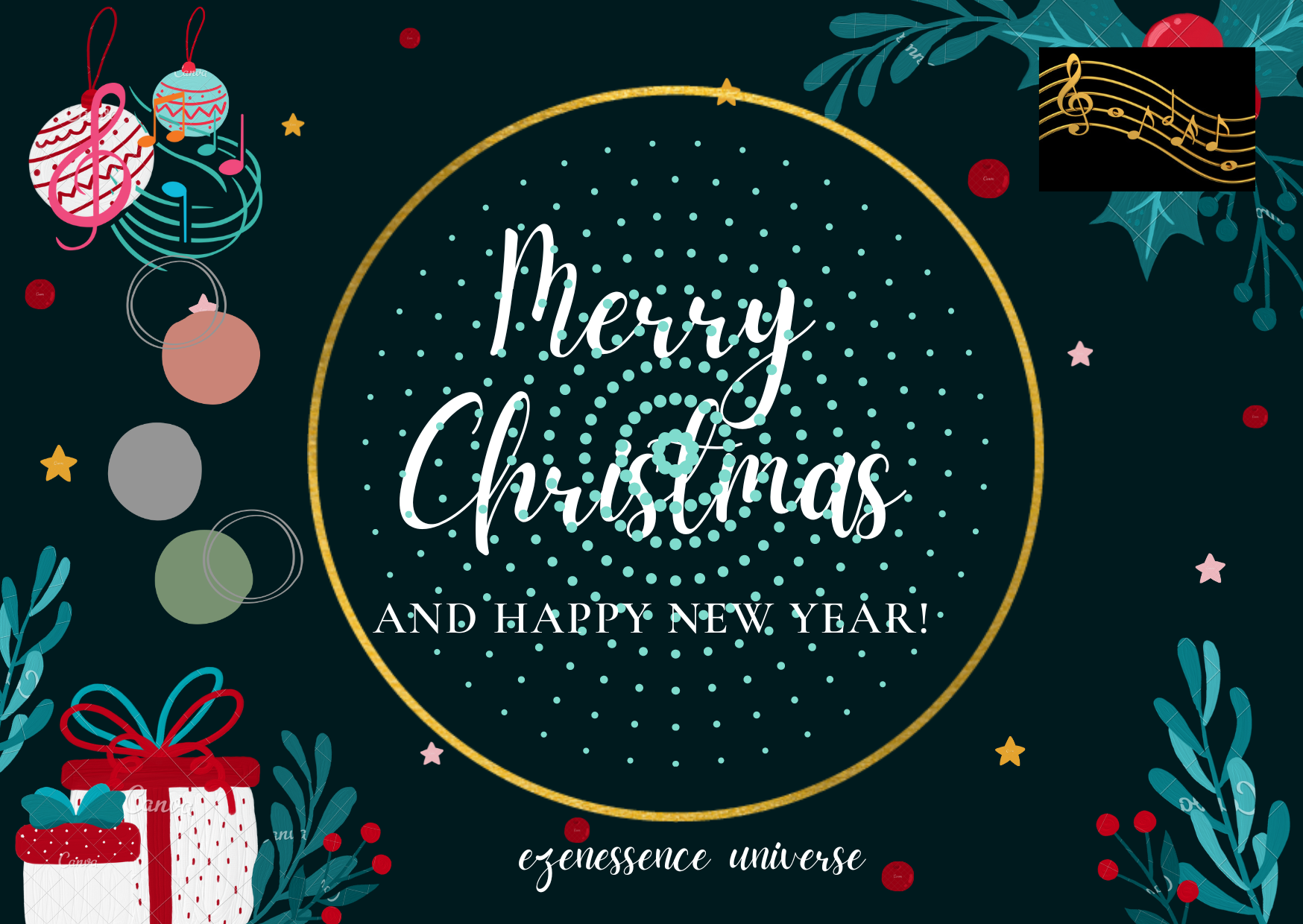 Green Red Merry Christmas Greeting Card