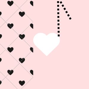 Pink Black Heart Bookmark